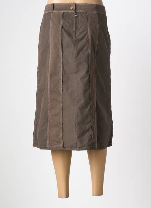 Jupe mi-longue coupe évasée marron MAE MAHE femme
