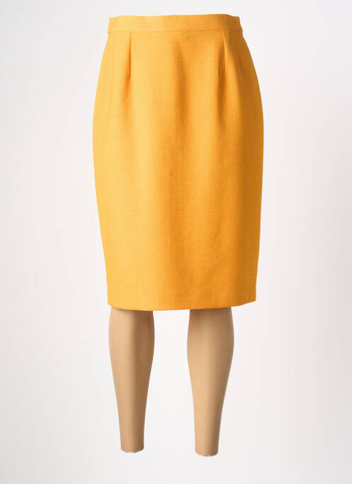 Jupe mi-longue coupe droite jaune PIER BÉ femme