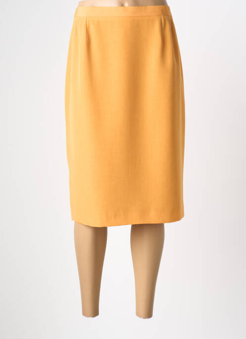 Jupe mi-longue coupe droite jaune PIER BÉ femme