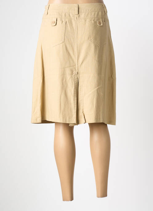 Jupe mi-longue fermeture zip latéral beige CLAUDE DE SAIVRE femme