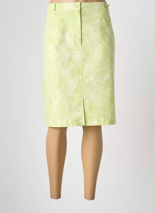 Jupe mi-longue coupe droite vert FEDORA femme