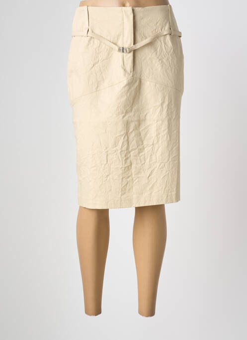 Jupe mi-longue coupe droite beige BOSCA femme