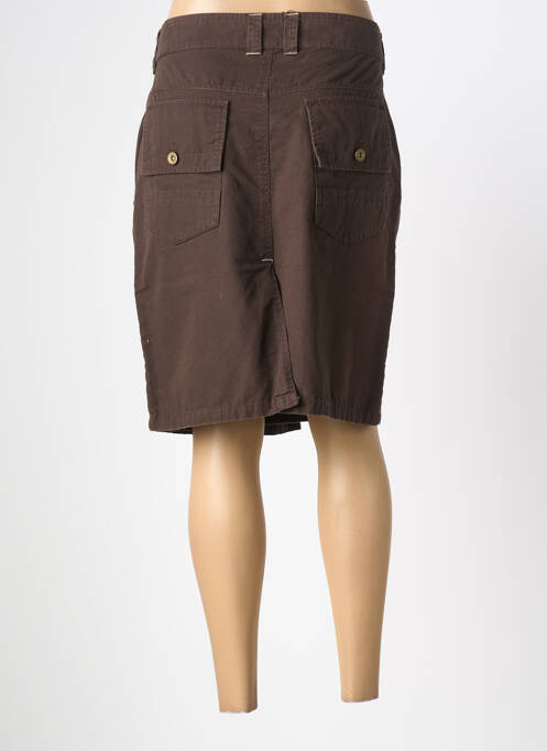 Jupe mi-longue coupe droite marron MASSANA femme