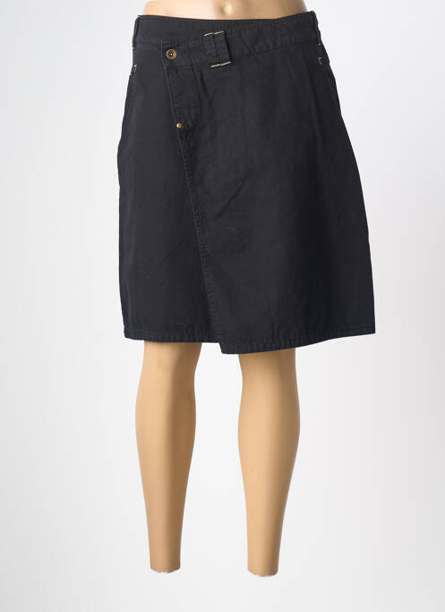 Jupe mi-longue coupe droite noir MASSANA femme