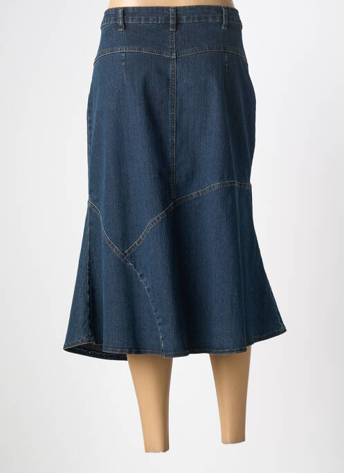 Jupe mi-longue bleu CLAUDE DE SAIVRE femme