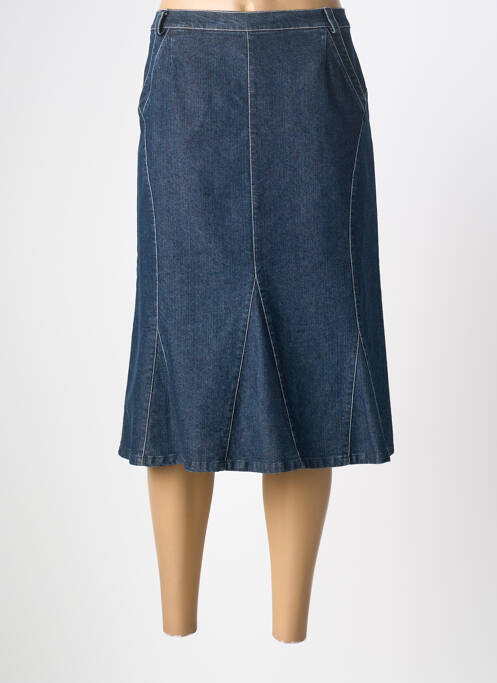 Jupe mi-longue bleu PIER BÉ femme