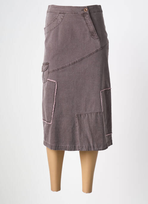 Jupe mi-longue gris MAE MAHE femme