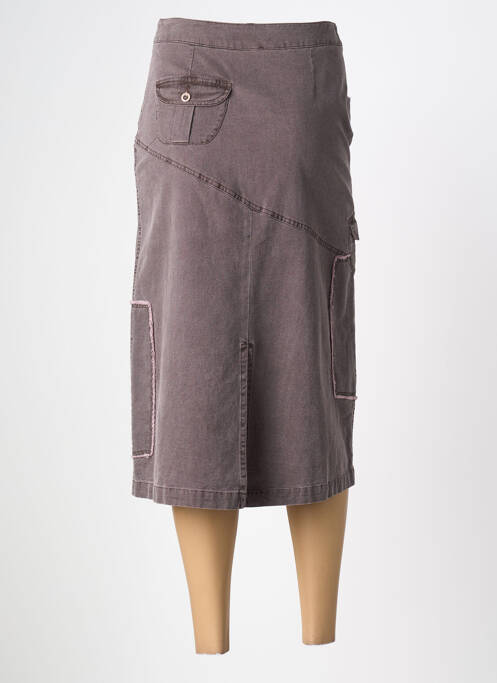 Jupe mi-longue gris MAE MAHE femme