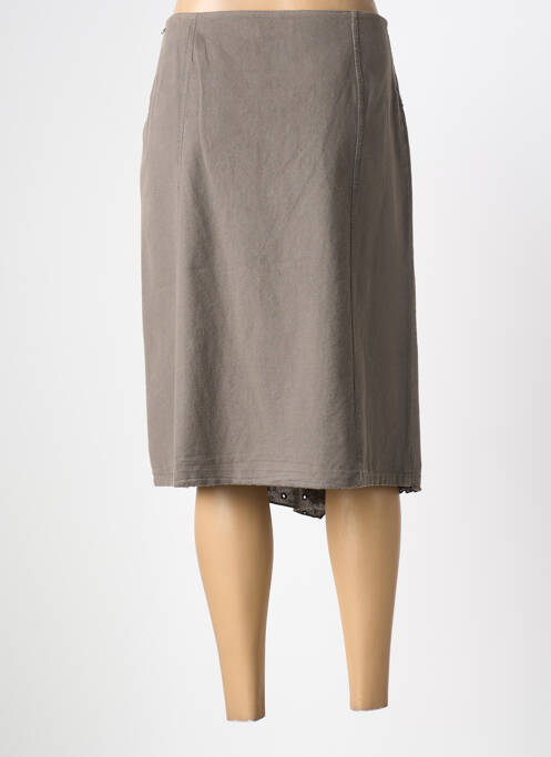 Jupe mi-longue marron MAE MAHE femme