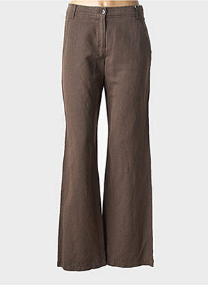 Pantalon droit tissage popeline taille normale gris JOCAVI femme