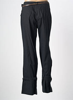 Pantalon droit tissage popeline taille normale noir CARNET DE BORD femme