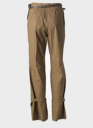 Pantalon droit tissage popeline taille normale vert CARNET DE BORD femme