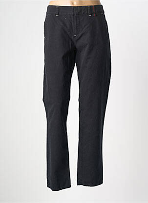 Pantalon chino tissage popeline taille normale noir MASSANA femme