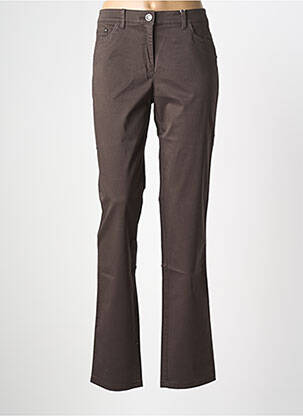 Pantalon droit stretch taille normale marron JOCAVI femme