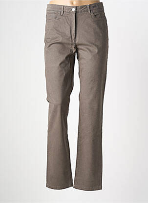 Pantalon droit tissage popeline taille normale gris JOCAVI femme