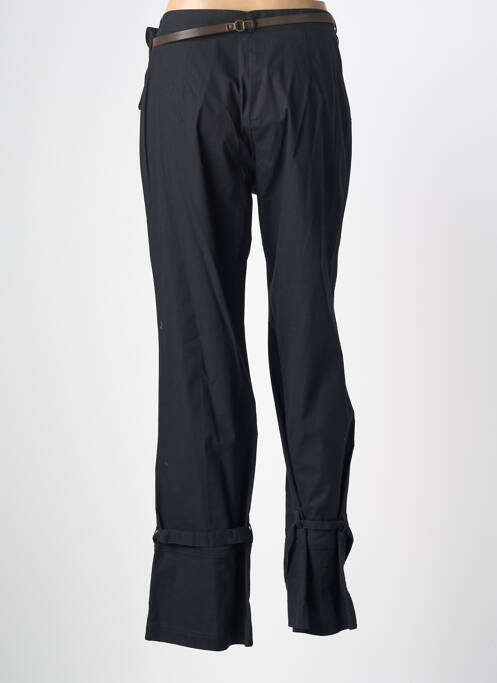 Pantalon droit tissage popeline taille normale noir CARNET DE BORD femme