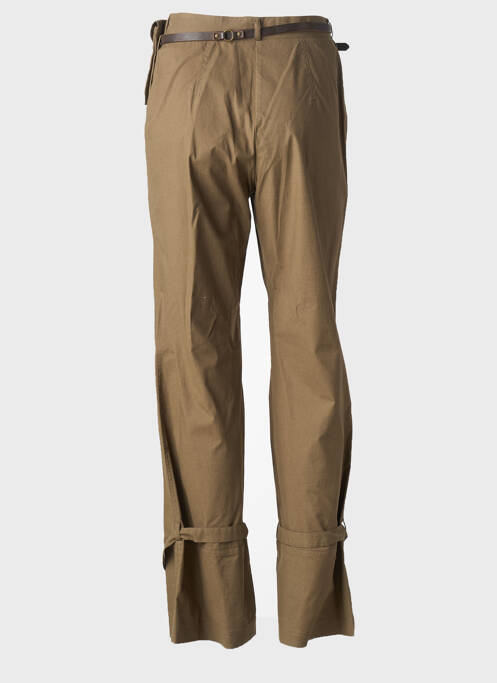 Pantalon droit tissage popeline taille normale vert CARNET DE BORD femme