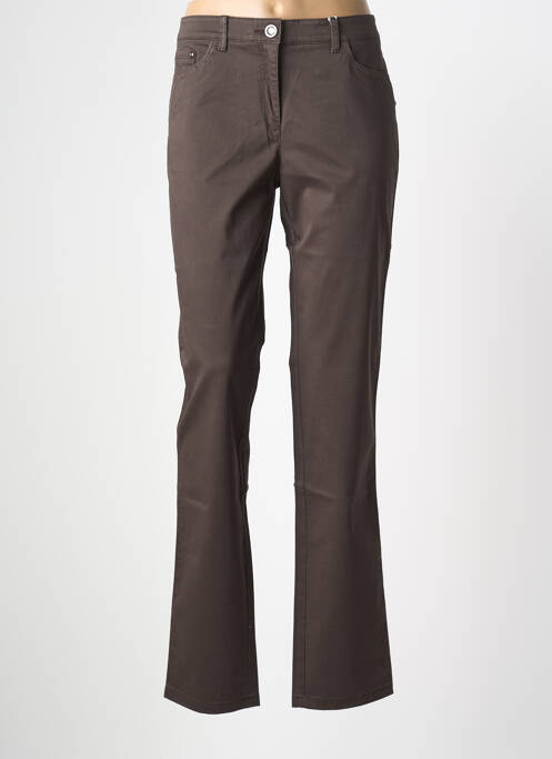 Pantalon droit stretch taille normale marron JOCAVI femme