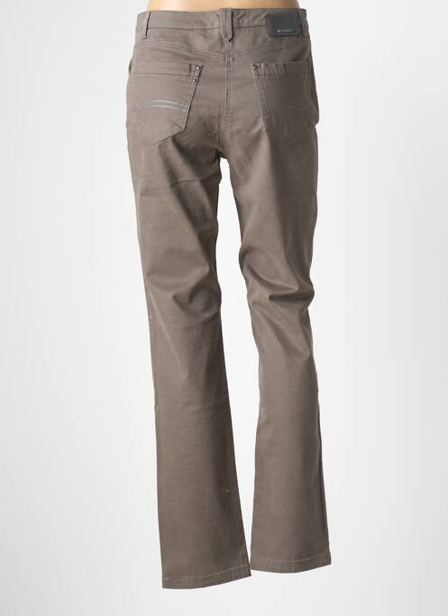 Pantalon droit tissage popeline taille normale gris JOCAVI femme