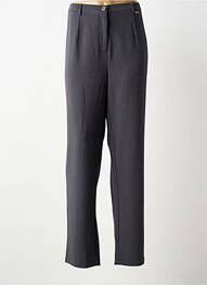 Pantalon droit fermeture zippée sous rabat boutonné taille normale gris LEWINGER femme