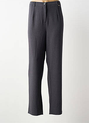 Pantalon droit fermeture zippée sous rabat boutonné taille normale gris LEWINGER femme