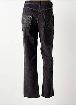 Pantalon droit tissage popeline taille normale gris FILIPINE LAHOYA femme