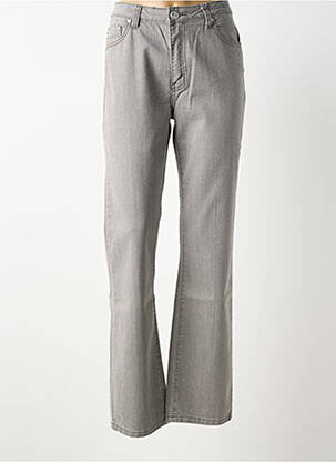 Jeans coupe slim gris CLAUDE DE SAIVRE femme