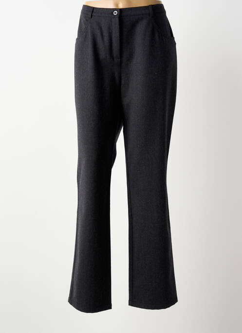 Pantalon droit fermeture zippée sous rabat boutonné taille normale gris LEWINGER femme