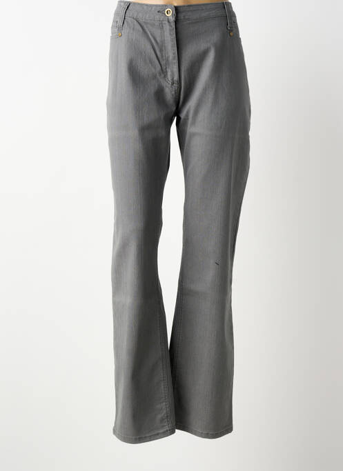Jeans coupe droite stretch taille normale gris CLAUDE DE SAIVRE femme