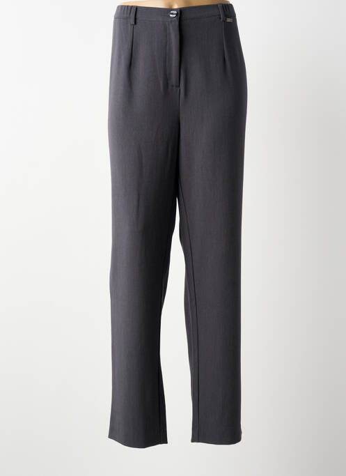 Pantalon droit fermeture zippée sous rabat boutonné taille normale gris LEWINGER femme