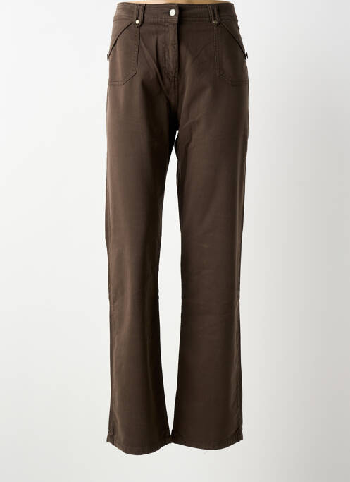 Pantalon droit tissage popeline taille normale marron ARMOR LUX femme
