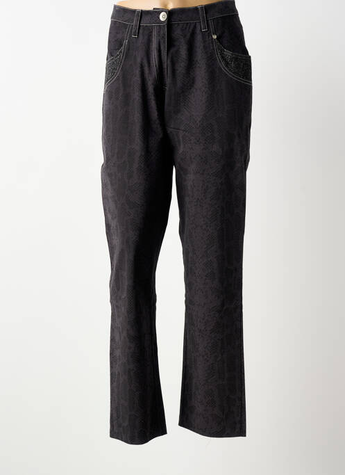 Pantalon droit tissage popeline taille normale gris FILIPINE LAHOYA femme