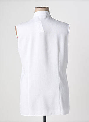 Chemisier col mao sans manche blanc PRUNELLE femme