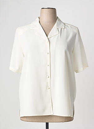 Chemisier manches courtes manches courtes blanc PRUNELLE femme