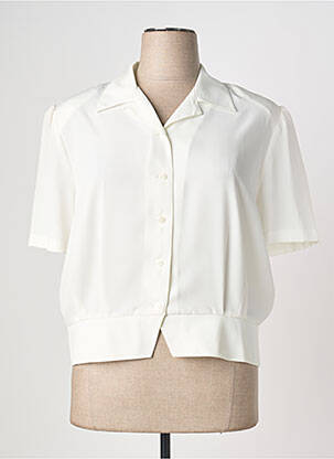 Chemisier manches courtes manches courtes blanc PRUNELLE femme