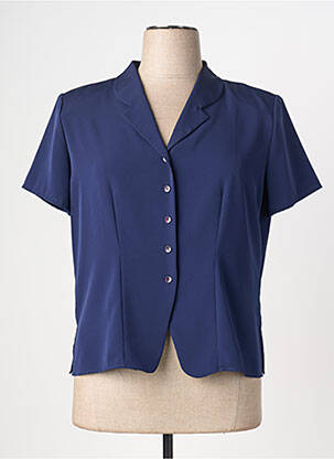 Chemisier manches courtes manches courtes bleu PRUNELLE femme