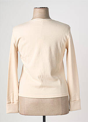 Sweat-shirt sérigraphie manches longues beige CARNET DE BORD femme