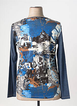 Top imprimé fantaisie manches longues bleu CLAUDE DE SAIVRE femme