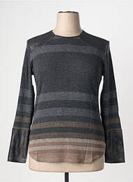 Top imprimé fantaisie manches longues gris CLAUDE DE SAIVRE femme