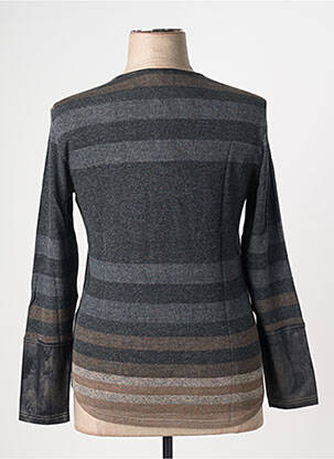 Top imprimé fantaisie manches longues gris CLAUDE DE SAIVRE femme