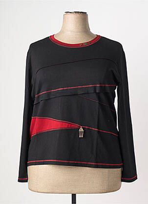 Top col rond manches longues noir CLAUDE DE SAIVRE femme