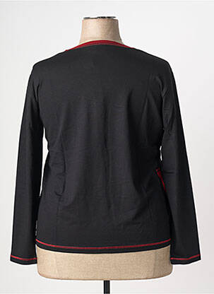 Top col rond manches longues noir CLAUDE DE SAIVRE femme