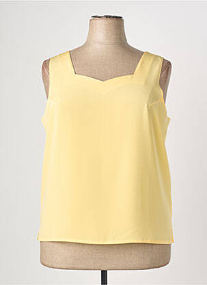 Top col carré sans manche jaune PIER BÉ femme
