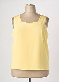 Top col carré sans manche jaune PIER BÉ femme