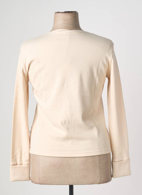 Sweat-shirt sérigraphie manches longues beige CARNET DE BORD femme