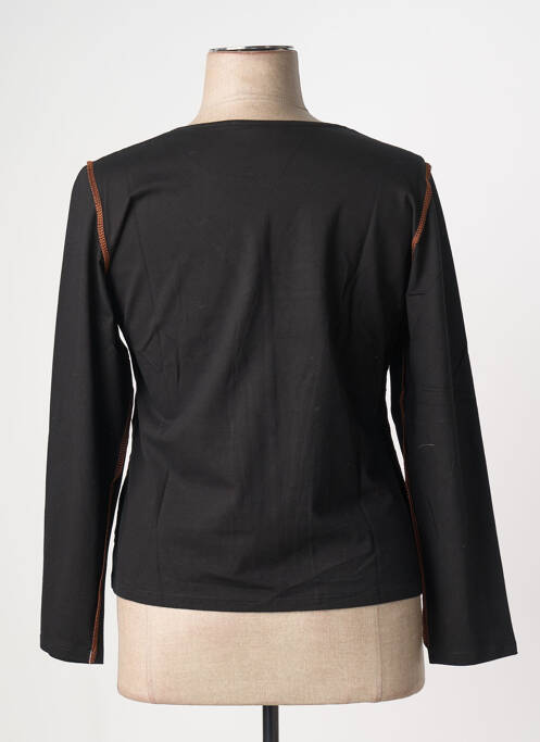 Top imprimé fantaisie manches longues noir MITSOUKI femme