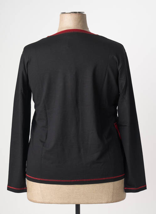 Top col rond manches longues noir CLAUDE DE SAIVRE femme