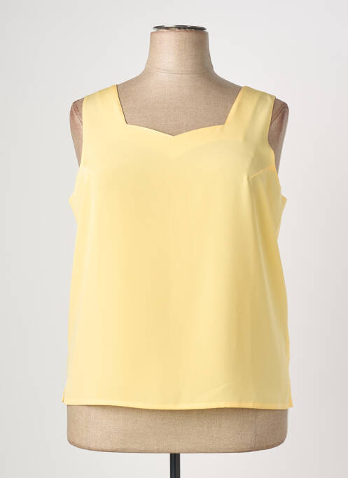 Top col carré sans manche jaune PIER BÉ femme
