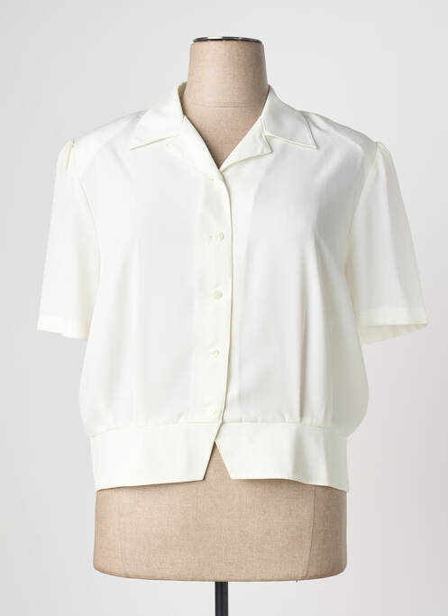 Chemisier manches courtes manches courtes blanc PRUNELLE femme