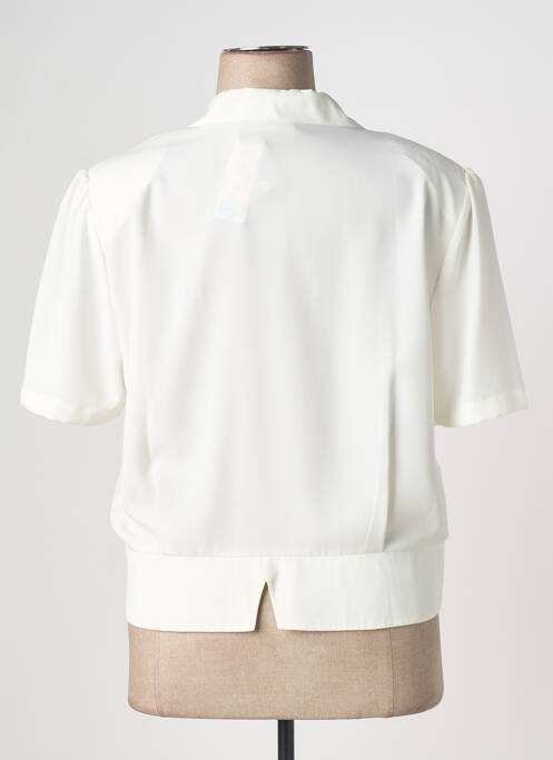 Chemisier manches courtes manches courtes blanc PRUNELLE femme